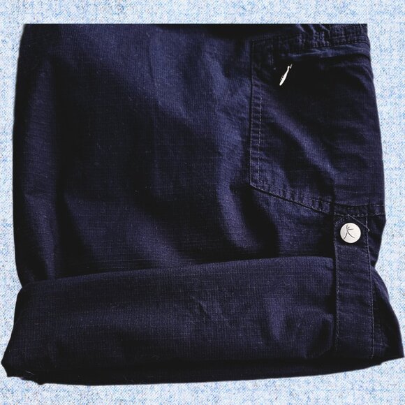 Danskin Now Navy Blue Convertible Length Cargo Capri/Bermuda -12/14 - Picture 8 of 13